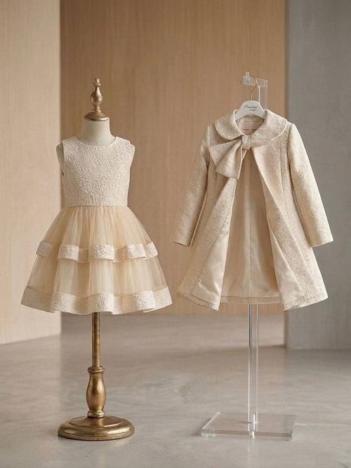Luxe Coat & Dress Set Champagne