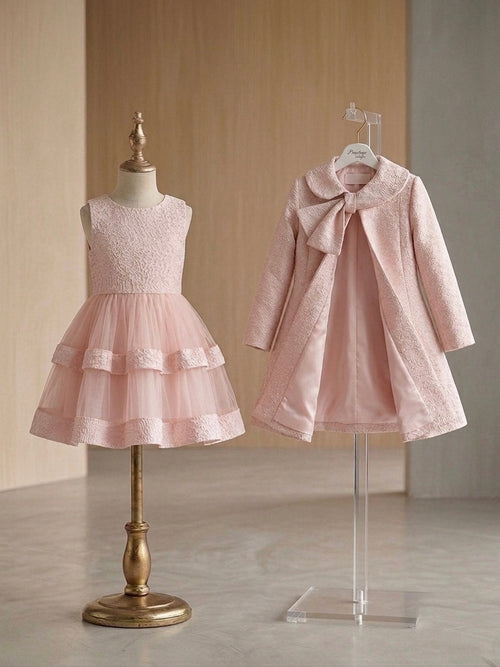 Luxe Coat & Dress Set Blush