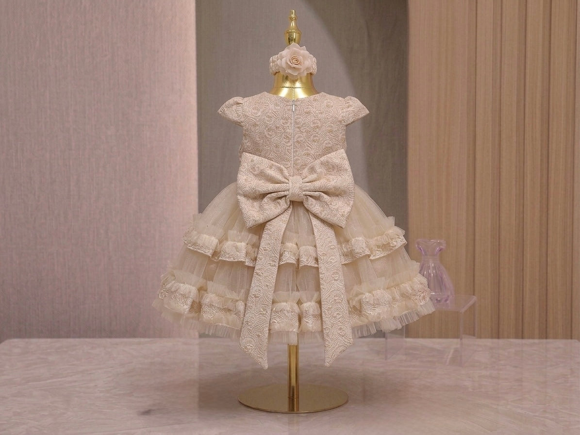 Tiered Tulip Dress Gold