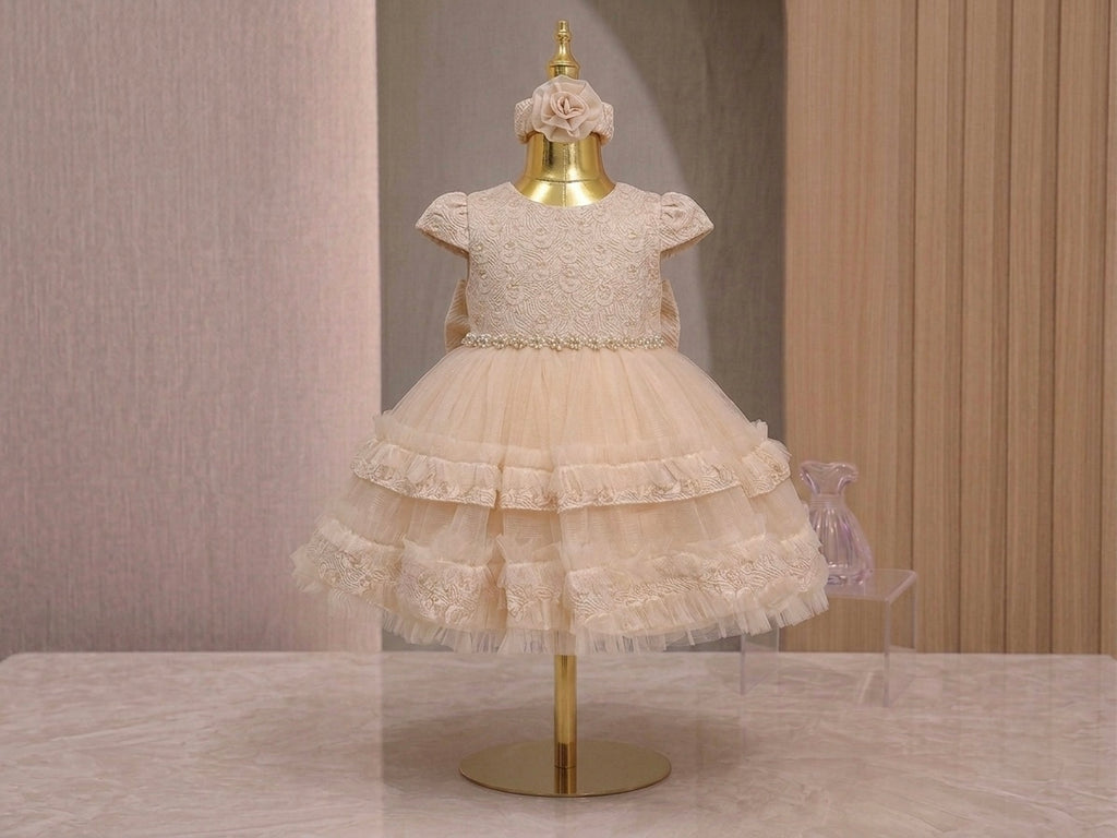 Tiered Tulip Dress Gold