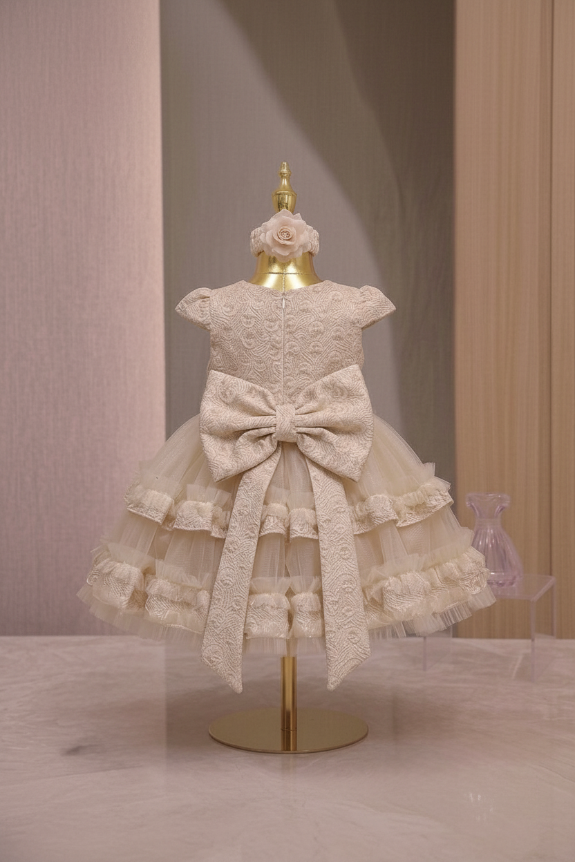 Tiered Tulip Dress Gold